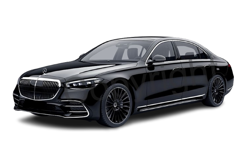 First class — Mercedes-Benz S-Class or BMW 7 Series